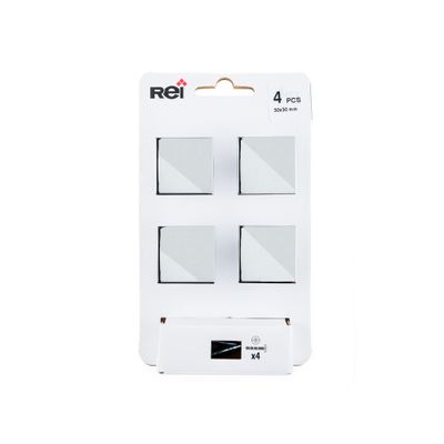 Boutons de meuble carrés chrome mat 30 x 30 mm par 4 REI