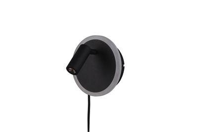 Spot LED mural orientable 5W + 2W lumière blanc chaud Noir- Jordan TRIO