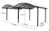 Double Carport en aluminium toit 1/2 rond  surf. Extérieur : 28,62 m² / toit plaques en  polycarbonate, Livraison à domicile incluse - HABRITA