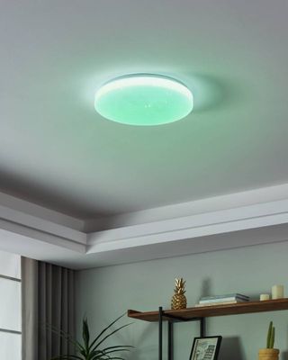 Plafonnier LED ciel étoilé Pogliolae blanc 2600 lumens RGBW - EGLO
