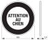Plaque signalétique adhésive Attention au chien diamètre 180 mm THIRARD