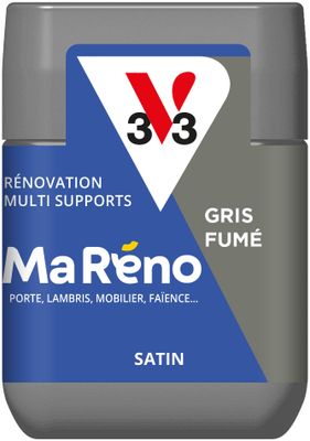 Peinture de rénovation multi-supports MaRéno gris fumé finition satinée 75 ml - V33