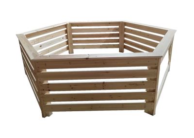 Habillage en bois hexagonal pour spas et piscines gonflables 209 x 209 x 71 cm 4,12 m², Livraison à domicile incluse - HABRITA