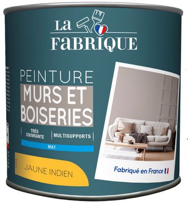 Peinture mur et boiserie Jaune Indien mat 0,5 L - LA FABRIQUE