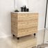 Meuble de salle de bains Timber 3 tiroirs L80 x H83 x P46 cm MDF chêne naturel + vasque céramique blanche - AURLANE