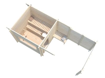 Sauna extérieur Palmako Sanna 5 places 4,1m² avec pergola - 14,4m² - PALMAKO