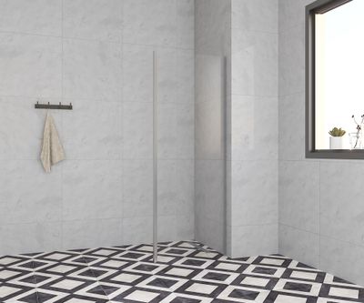 Paroi de douche latérale fixe 80x185 cm profilé chrome verre transparent 4 mm Primera - OCEA
