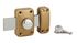 Verrou de porte de garage Apache à bouton et cylindre 40 mm pêne 160 mm doré 3 clés THIRARD