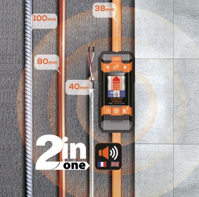 Détecteur de matériaux et télémètre laser 40m FISCHER DAREX