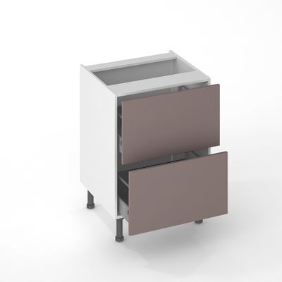 Façade tiroir pour meuble de cuisine Lotus basalte mat 35 x 60 cm OFITRES