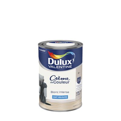 Peinture crème de couleur Blanc Intense Mat 1,25L - DULUX VALENTINE