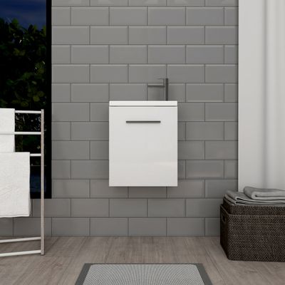 Lave-mains de salle de bains Lena 50 x 40 x 22 cm MDF blanc
