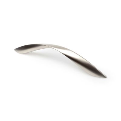 Poignée de meuble torsadée nickel velours entraxe 128 mm REI