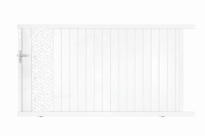 Portail coulissant aluminium THYEZ l.4,00 x H.1,55 m blanc JARDIMAT