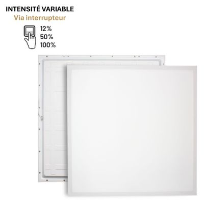 Dalle LED 60x60cm 40W encastrable anti-éblouissement UGR19 intensité variable blanc neutre - Oro ARLUX