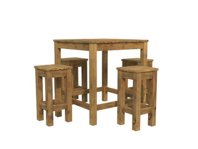 Table mange debout carré Aron en bois 90x90x107 cm WHITE WOOD