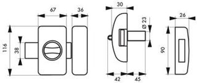 Verrou de porte d'entrée universel à bouton et cylindre 45 mm doré 4 clés THIRARD