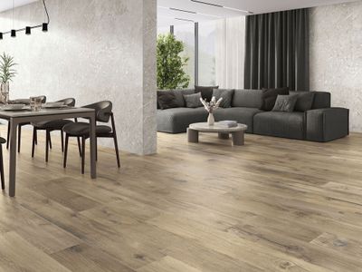 Carrelage sol intérieur effet bois NORTHWOOD OAK ép 9 mm 20 x 120 cm rectifié BALDOCER