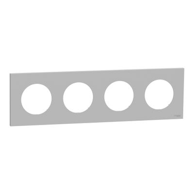 Plaque de finition 4 postes Odace 2025 gris galet - SCHNEIDER ELECTRIC