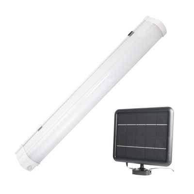 Réglette solaire LED détecteur de mouvements Augusta blanc IP65 850 lumens blanc neutre - TIBELEC