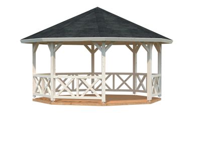 Kiosque de jardin en bois Betty - 18 m² intérieur - Couverture de toit en shingles - Livraison à domicile incluse - PALMAKO
