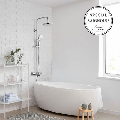 Colonne de douche thermostatique chrome Mila - EDOUARD ROUSSEAU
