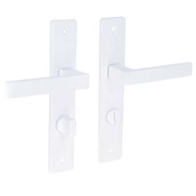 Poignées de porte sur plaques à condamnation Joffrin blanc mat LINEA BERTOMANI