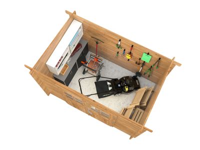 Abri de jardin en bois autoclave marron Alice - 7,1 m² hors-tout - Livraison à domicile incluse - PALMAKO