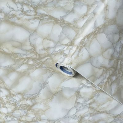 Adhésif décoratif effet marbre blanc 2 x 0,45 m VENILIA