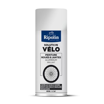 Bombe de peinture roues et jantes solution vélo alu brillant 400 mL - RIPOLIN