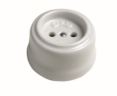 Prise électrique en saillie rétro porcelaine blanche - Garby FONTINI