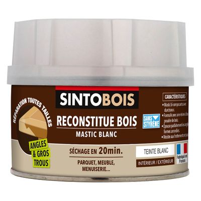 Mastic reconstituant bois blanc 190 gr SINTOBOIS