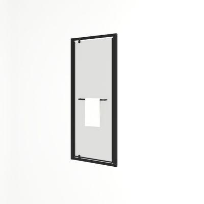 Porte de douche pivotante 90x195 cm profilé noir verre transparent 6 mm Serenity - OCEA