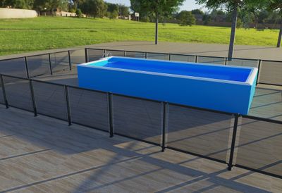 Poteau barrière de piscine en aluminium gris - HOMALU