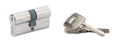 Cylindre de serrure double entrée 30 x 30 mm STD nickelé 3 clés THIRARD