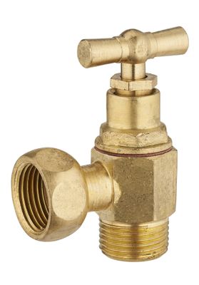 Robinet d'arrêt de WC équerre à clapet mâle femelle 3/8 laiton brut