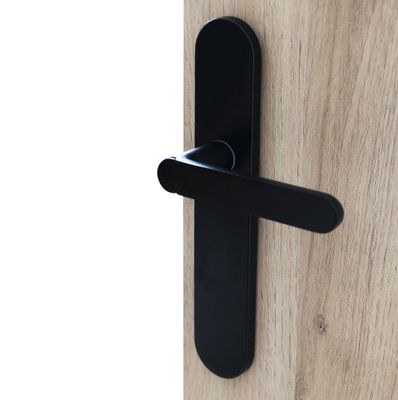 Poignées de porte sur plaques sans trou sans perçage Meudon K noir mat LINEA BERTOMANI