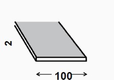 Profilé plat PVC blanc 100 x 2 mm 2,60 m CQFD