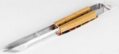 Pince de cuisson en inox et manche bambou 42 cm - SOMAGIC