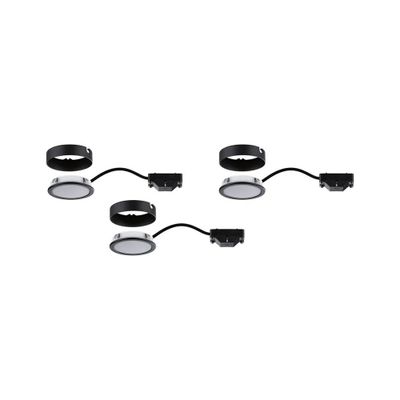 Spots LED encastrables ou saillie sous-meubles par 3 Noir - Pukk PAULMANN