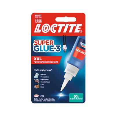 Colle de réparation Super Glue-3 Original Multi-matériaux liquide tube 20 g - LOCTITE