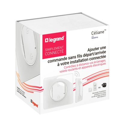 Commande générale connectée sans fil départ/arrivée + plaque Blanc - Céliane with Netatmo LEGRAND