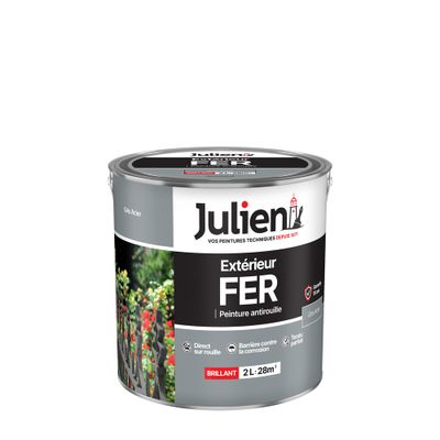 Peinture fer antirouille gris acier brillant 2 L - JULIEN