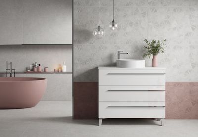 Meuble de salle de bains Cies 3 tiroirs L100 x H84 x P45 cm panneau de particules blanc