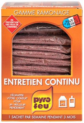 Sachets de ramonage continu bois et charbon lot de 14 sachets - PYROFEU