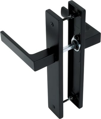 Poignées de porte sur plaques sans trou Loft noir mat ALPERTEC