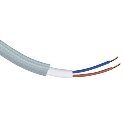 Câble électrique tissu bleu pastel 3m - TIBELEC