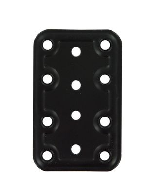 Patte rectangle d'assemblage noir mat 80 x 50 mm CIME