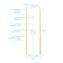 Porte de douche battante 70x200 cm profilé or verre transparent 6 mm Saloon - AURLANE