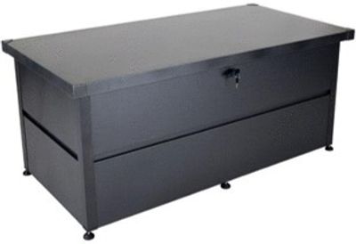 Coffre de rangement pour jardin acier anthracite 135 x 65 x 69 cm - PROLOISIRS